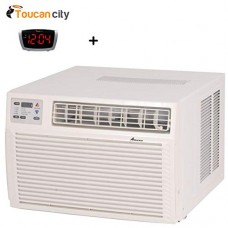 Toucan City LED Alarm Clock and Amana 9 000 BTU R-410A Window Heat Pump Air Conditioner with 3.5 kW Electric Heat and Remote AH093G35AX - B07G9ZJKTC